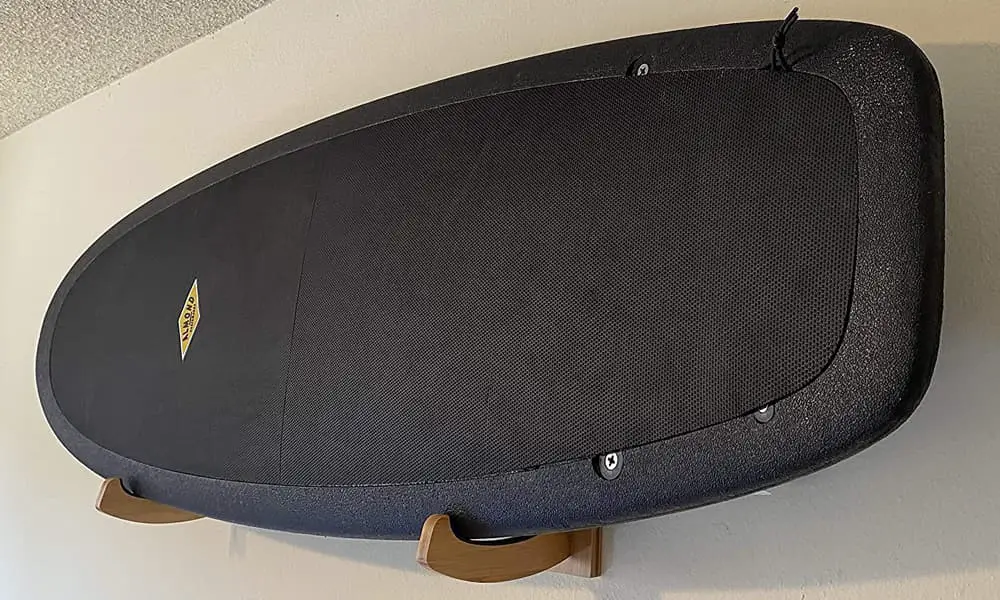 homemade surfboard wall rack