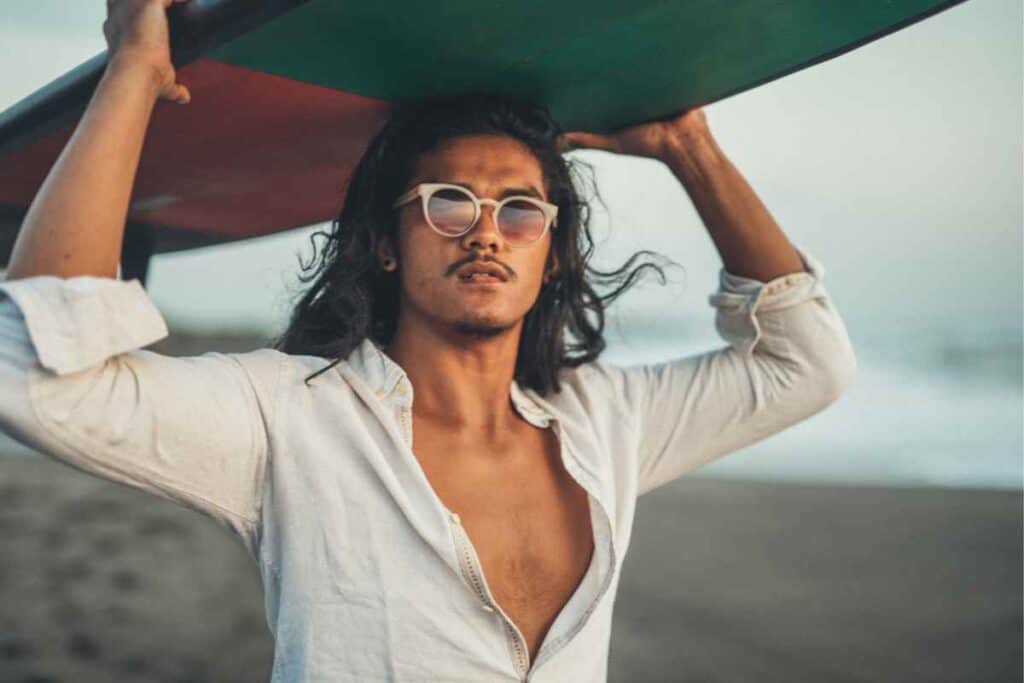 wearing glasses while surfing